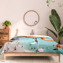 83 Oranges Flamingos on the Beach Wildlife Comforter
