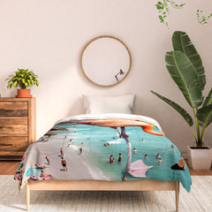 83 Oranges Flamingos on the Beach Wildlife Comforter