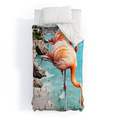 83 Oranges Flamingos on the Beach Wildlife Comforter