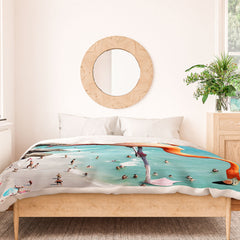 83 Oranges Flamingos on the Beach Wildlife Duvet Cover