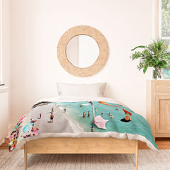 83 Oranges Flamingos on the Beach Wildlife Duvet Cover