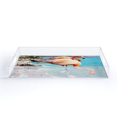 83 Oranges Flamingos on the Beach Wildlife Acrylic Tray