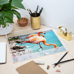 83 Oranges Flamingos on the Beach Wildlife Acrylic Tray
