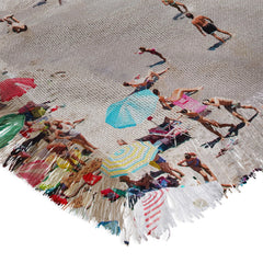 83 Oranges Flamingos on the Beach Wildlife Throw Blanket