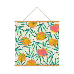 83 Oranges Floral Blush Gold Art Print