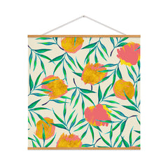 83 Oranges Floral Blush Gold Art Print