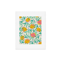 83 Oranges Floral Blush Gold Art Print