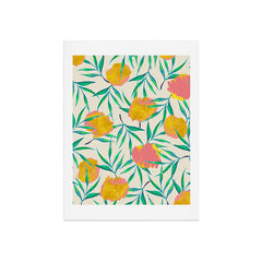 83 Oranges Floral Blush Gold Art Print