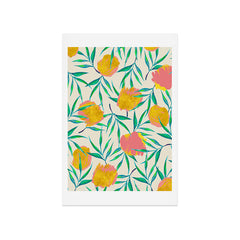 83 Oranges Floral Blush Gold Art Print