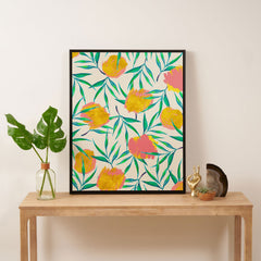 83 Oranges Floral Blush Gold Art Canvas