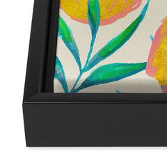 83 Oranges Floral Blush Gold Art Canvas