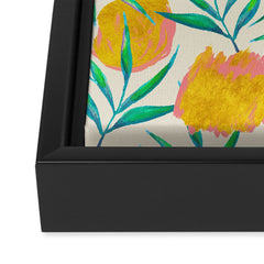 83 Oranges Floral Blush Gold Art Canvas
