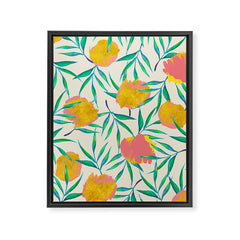 83 Oranges Floral Blush Gold Art Canvas