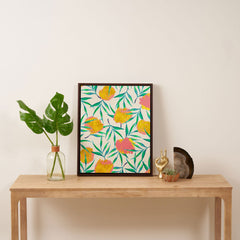 83 Oranges Floral Blush Gold Art Canvas