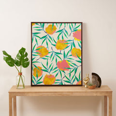 83 Oranges Floral Blush Gold Art Canvas