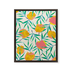 83 Oranges Floral Blush Gold Art Canvas