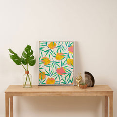 83 Oranges Floral Blush Gold Art Canvas
