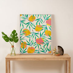 83 Oranges Floral Blush Gold Art Canvas