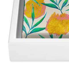 83 Oranges Floral Blush Gold Art Canvas