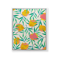 83 Oranges Floral Blush Gold Art Canvas