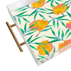 83 Oranges Floral Blush Gold Acrylic Tray