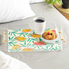 83 Oranges Floral Blush Gold Acrylic Tray