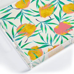 83 Oranges Floral Blush Gold Acrylic Tray
