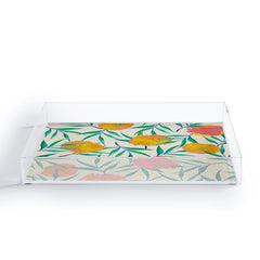 83 Oranges Floral Blush Gold Acrylic Tray