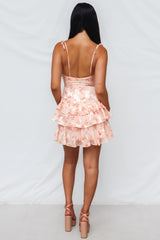 Hanni Mini Dress - Peach Floral