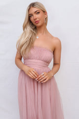 Maria Tulle Midi Dress - Blush Pink