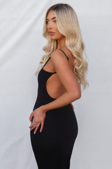 Nylah Midi Dress - Black