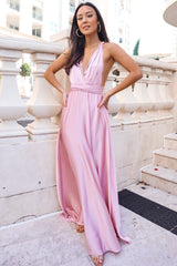 Pandora Multiway Gown - Blush Pink Satin