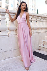 Pandora Multiway Gown - Blush Pink Satin