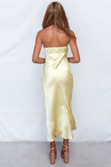 Rosette Midi Dress - Yellow