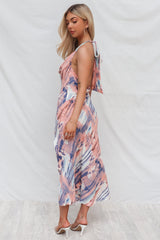 Verity Dress - Blue/Peach Tie Dye