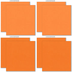 A Magical Halloween Cardstock, cardstock paper patterns 9 through 16 preview, showing 12x12 printed smooth cardstock for scrapbook page bases, photo mats, card making, die cutting, titles, borders, and layered paper projects. Buyer theme: Orange Black Halloween Printed Smooth Cardstock. A Magical Halloween Printed Smooth Cardstock in nine yellow, orange, white, gray and black linen-look colors for Halloween paper crafting