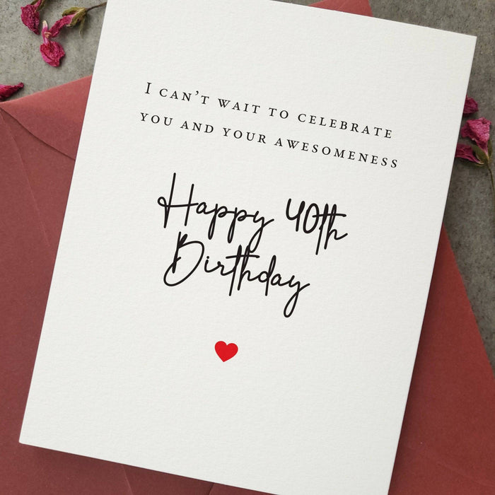 Awesome Forty Birthday Card - XOXOKristen