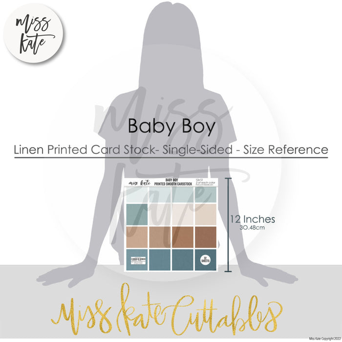 Baby Boy - Linen-Printed Smooth Cardstock Single-Sided Linen Printed