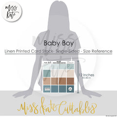 Baby Boy - Linen-Printed Smooth Cardstock Single-Sided Linen Printed