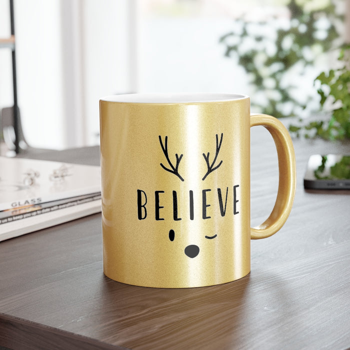 Believe Reindeer Metallic Mug