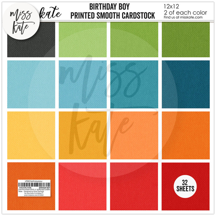 Birthday Boy - Linen Printed Smooth Cardstock Single-Sided
