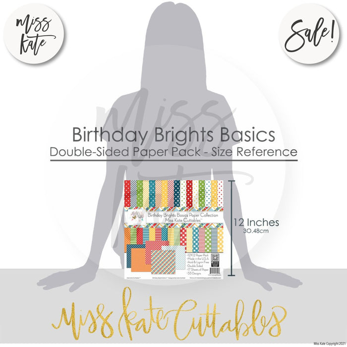 Birthday Brights Basics - Double-Sided Paper Pack 12X12 (Ds)