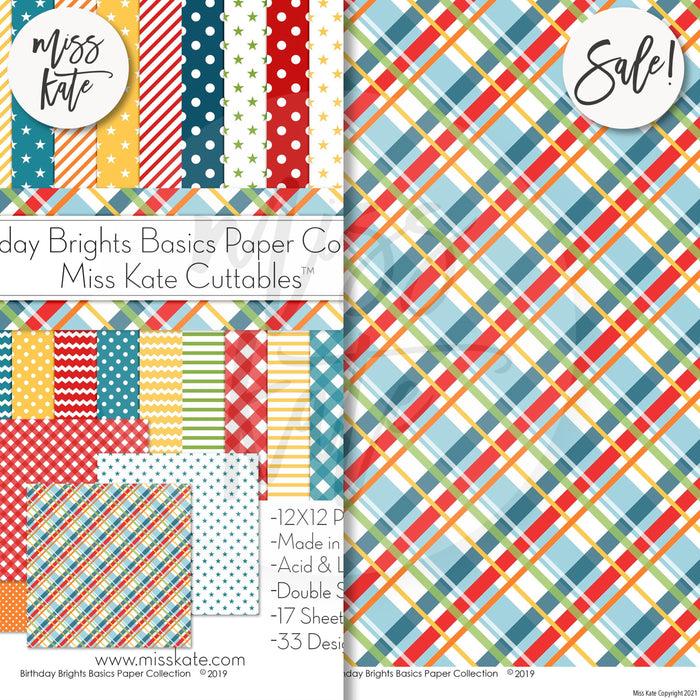 Birthday Brights Basics - Double-Sided Paper Pack 12X12 (Ds)