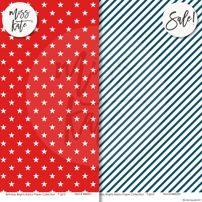 Birthday Brights Basics - Double-Sided Paper Pack 12X12 (Ds)