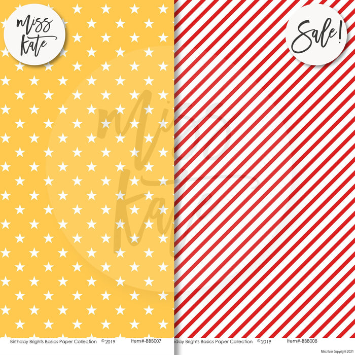 Birthday Brights Basics - Double-Sided Paper Pack 12X12 (Ds)