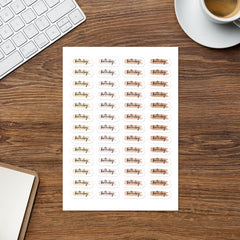 Birthday Planner Sticker Sheet - Neutral Theme