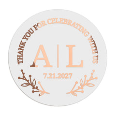1.25" - 12 Labels / Rose Gold Foil