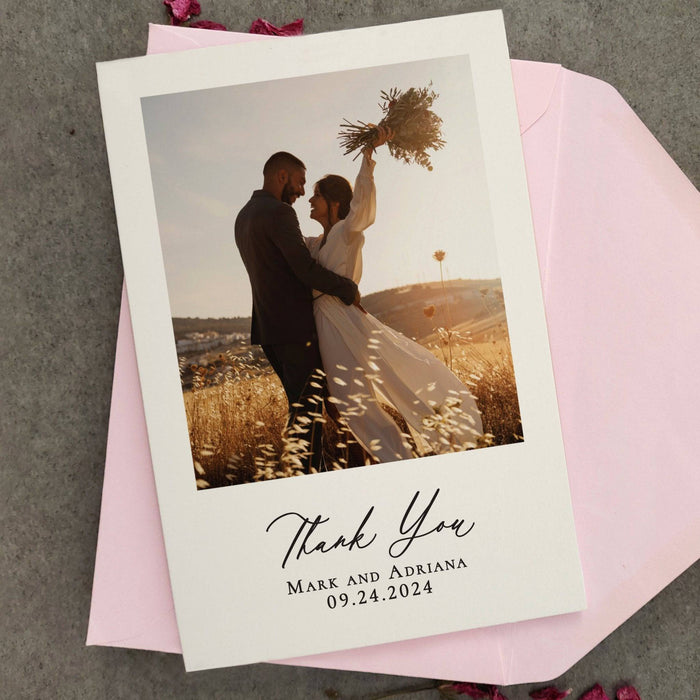 Chic Wedding Thank You Cards with Photo - XOXOKristen
