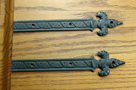 Decorative Straps Fleur de Lis styling - 7" length - Wild West Hardware