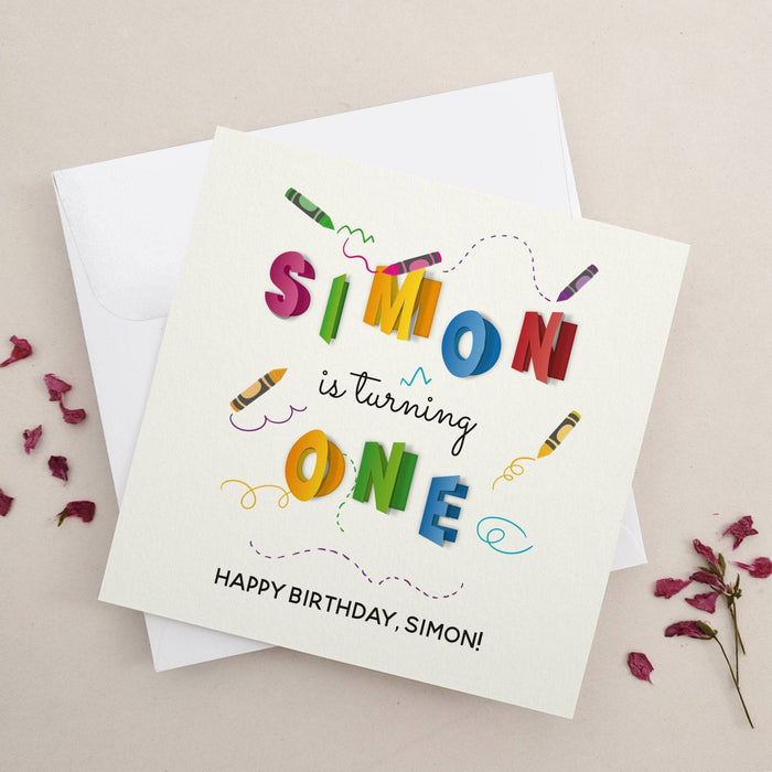 Colorful First Birthday Card - XOXOKristen